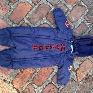 Ed Hardy Navy and Red Hooded Kids One-Piece Bodysuit